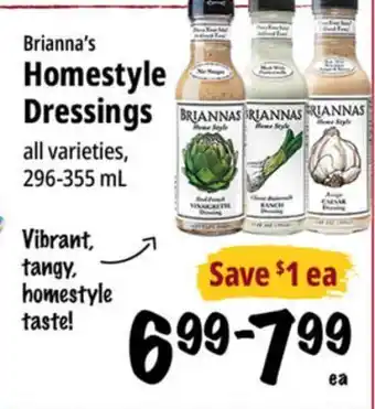 Farm Boy Brianna's Homestyle Dressings offer