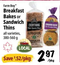 Farm Boy Farm Boy Breakfast Bakes or Sandwich Thins offer