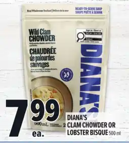 Metro DIANA'S CLAM CHOWDER OR LOBSTER BISQUE offer