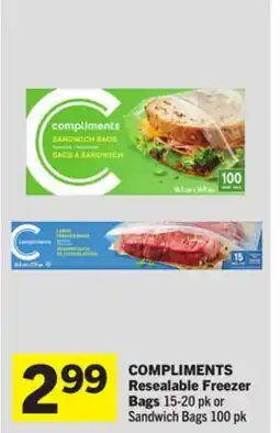 Foodland COMPLIMENTS Resealable Freezer Bags offer