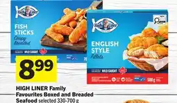 Foodland HIGH LINER Family Favourites Boxed and Breaded Seafood offer