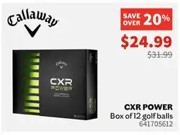 Sports Experts Callaway CXR POWER Box of 12 golf balls offer