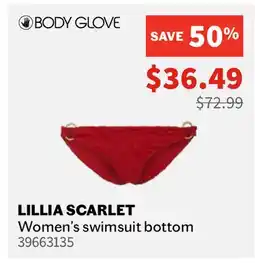 Sports Experts BODY GLOVE LILLIA SCARLET Women's swimsuit bottom offer
