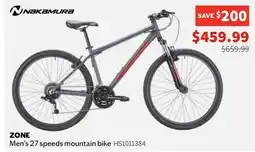 Sports Experts NAKAMURA ZONE Men's 27 speeds mountain bike offer
