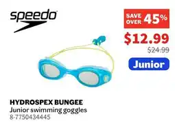Sports Experts speedo HYDROSPEX BUNGEE Junior swimming goggles offer