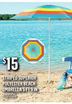 Canac Striped superior Polyester Beach Umbrella 5ft9in offer
