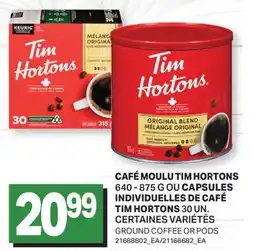 L'Intermarché CAFÉ MOULU, 640 - 875 G OU CAPSULES INDIVIDUELLES DE CAFÉ, 30 UN. | GROUND COFFEE OR PODS offer