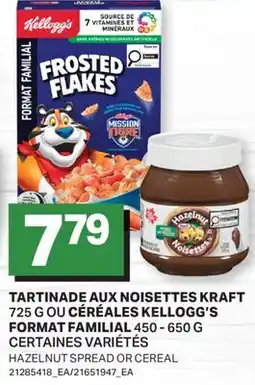 L'Intermarché TARTINADE AUX NOISETTES, 725 G OU CÉRÉALES FORMAT FAMILIAL 450 - 650 G | HAZELNUT SPREAD OR CEREAL offer