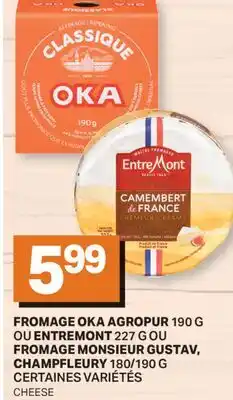 L'Intermarché FROMAGE AGROPUR 190 G OU 227 G OU FROMAGE MONSIEUR GUSTAV, 180/190 G | CHEESE offer