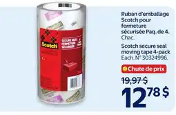 Walmart Scotch secure seal moving tape 4-pack offer