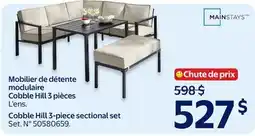 Walmart Cobble Hill 3-piece sectional set offer