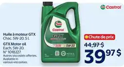 Walmart CASTROL GTX Motor oil offer