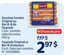 Walmart Hygrade Original or Bar-B-Q wieners offer