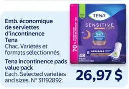 Walmart Tena incontinence pads value pack offer