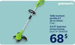 Walmart Greenworks 4 A 13 dual-line string trimmer offer