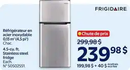 Walmart FRIGIDAIRE 4.5-cu. ft. Stainless steel fridge offer