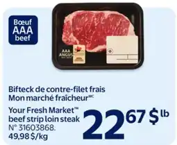Walmart Your Fresh Market beef strip loin steak offer