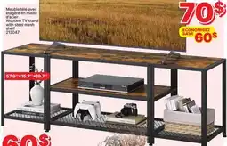 Rossy Wooden TV stand with steel mesh shelf offer