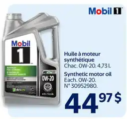Walmart Mobil 1 Synthetic motor oil offer