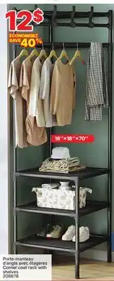 Rossy Corner coat rack with shelves offer