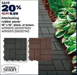 RONA Interlocking rubber paver 16 x 16, black, or brown offer