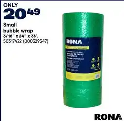 RONA Small bubble wrap 3/16 x 24 x 35' offer
