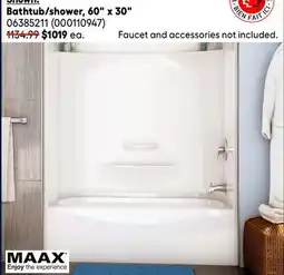 RONA Bathtub/shower, 60 x 30 offer