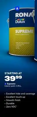 RONA RONA Supreme Interior paint offer
