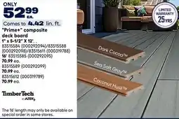 RONA Prime+ composite deck board 1 x 5-1/2 X 12' offer