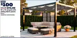 RONA Landon & Co. by RONA. 10' x 12' pergola with sliding fabric panels offer