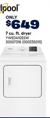 RONA 7 cu. ft. dryer offer