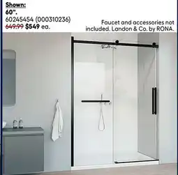 RONA Landon & Co. by RONA shower doors and bases offer