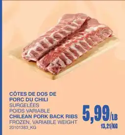 Wholesale Club CÔTES DE DOS DE PORC DU CHILI offer