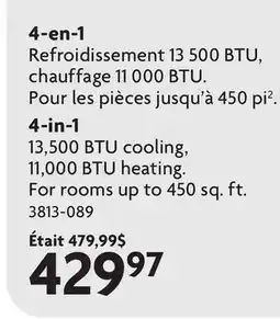 Home Hardware Smart portable air conditioners With remote. 4-in-1 offer