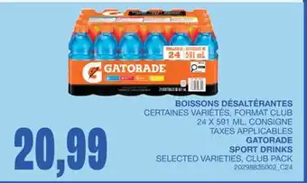 Wholesale Club BOISSONS DÉSALTÉRANTES offer