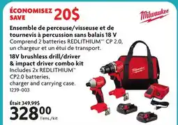 Home Hardware 18V brushless drill/driver & impact driver combo kit offer