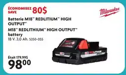 Home Hardware M18 REDLITHIUM HIGH OUTPUT battery offer