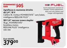 Home Hardware 18V 1/4 narrow crown stapler offer