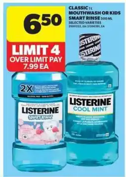 Real Canadian Superstore Listerine Mouthwash or Kids Smart Rinse offer
