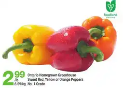Highland Farms Ontario Homegrown Greenhouse Sweet Red, Yellow or Orange Peppers offer