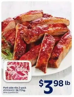 Walmart Pork side ribs 2-pack offer