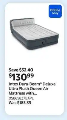 Walmart Intex Dura-Beam Deluxe Ultra Plush Queen Air Mattress offer