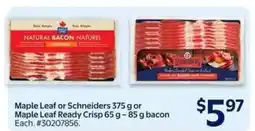 Walmart MAPLE LEAF OR SCHNEIDERS BACON offer