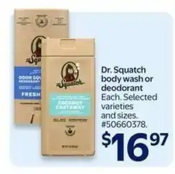 Walmart Dr. Squatch body wash or deodorant offer