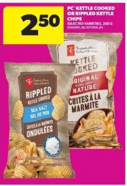 Real Canadian Superstore PC Kettle Cooked or Rippled Kettle Chips offer