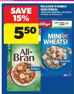 Real Canadian Superstore KELLOGG’S FAMILY SIZE CEREAL offer