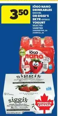 Real Canadian Superstore IÖGO Nano Drinkables or Siggi's Skyr Yogurt offer