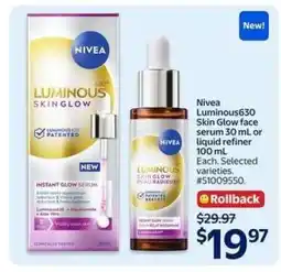 Walmart Nivea Luminous630 Skin Glow offer