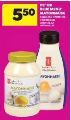 Real Canadian Superstore PC or Blue Menu Mayonnaise offer