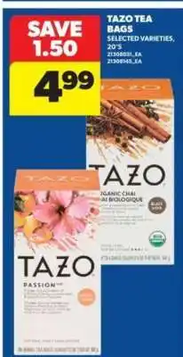 Real Canadian Superstore TAZO TEA BAGS offer